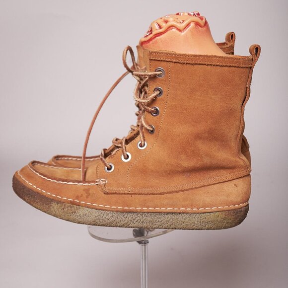 Y2K Vintage SeaVees 7- Eye Trail Boots Tan Leather Work main image 6
